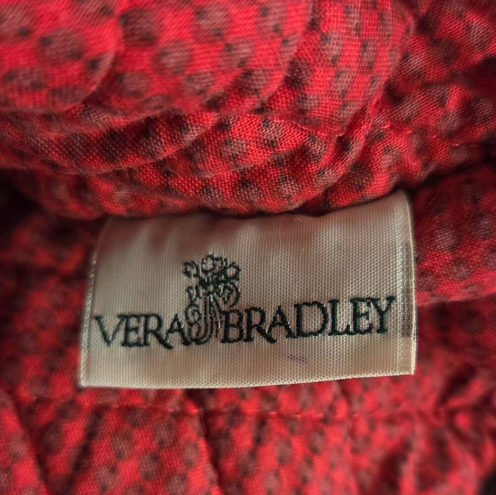 Vtg Vera Bradley Minil Drawstring Backpack "Classic Black" Retired 100% Cotton - Picture 4 of 8